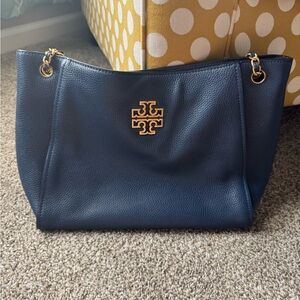 Tory Burch Royal Navy Blue Leather Shoulder Bag